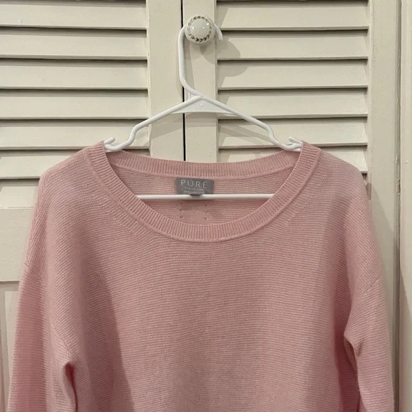 Pure Pink Women's Cashmere Sweater - Picture 3 of 13